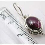 Stříbrné náušnice granát ovál Náušnice