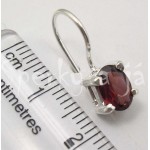 Stříbrné náušnice granát ovál Náušnice