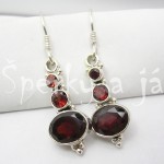 Stříbrné náušnice granát sněhulák Náušnice