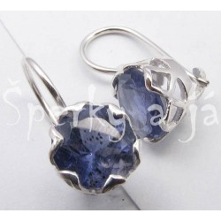 Stříbrné náušnice iolit kulaté II.jakost Šperky nové II. jakost