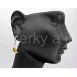 Stříbrné náušnice  jantar měsíc Náušnice