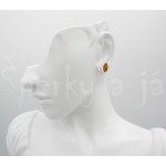Stříbrné náušnice jantar šiška Náušnice