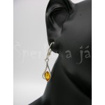 Stříbrné náušnice jantar slza Náušnice