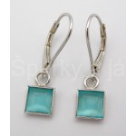 Stříbrné náušnice kočičí oko čtverec Náušnice