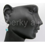 Stříbrné náušnice kočičí oko čtverec Náušnice