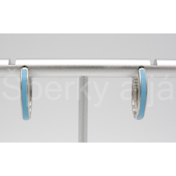 Stříbrné náušnice kroužky modré Náušnice