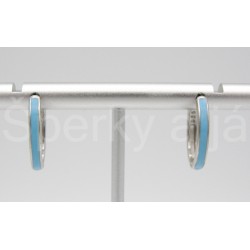 Stříbrné náušnice kroužky modré Náušnice