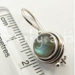 Stříbrné náušnice labradorit kulaté Náušnice