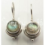 Stříbrné náušnice labradorit kulaté Náušnice