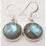  Stříbrné náušnice labradorit kulaté velké Náušnice