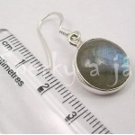  Stříbrné náušnice labradorit kulaté velké Náušnice