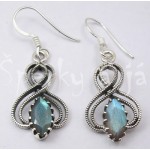  Stříbrné náušnice labradorit osmička | SPERKYAJA.CZ