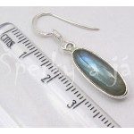 Stříbrné náušnice labradorit ovál dlouhý Náušnice