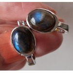  Stříbrné náušnice labradorit ovál  | SPERKYAJA.CZ