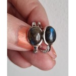  Stříbrné náušnice labradorit ovál  | SPERKYAJA.CZ