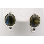  Stříbrné náušnice labradorit ovál  | SPERKYAJA.CZ