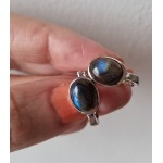  Stříbrné náušnice labradorit ovál  | SPERKYAJA.CZ