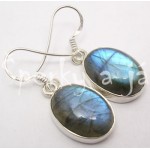  Stříbrné náušnice labradorit ovál velký Náušnice