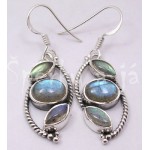  Stříbrné náušnice labradorit vlnka | SPERKYAJA.CZ