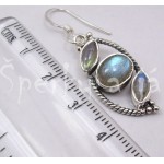  Stříbrné náušnice labradorit vlnka | SPERKYAJA.CZ