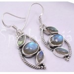  Stříbrné náušnice labradorit vlnka | SPERKYAJA.CZ