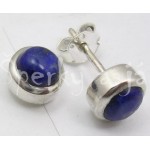 Stříbrné náušnice lapis lazuli kulaté Náušnice