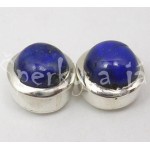 Stříbrné náušnice lapis lazuli kulaté Náušnice