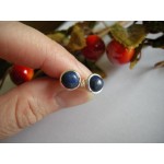 Stříbrné náušnice lapis lazuli kulaté Náušnice