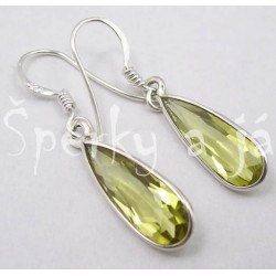 Stříbrné náušnice lemon citrín dlouhá kapka Náušnice