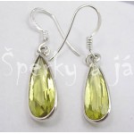Stříbrné náušnice lemon citrín dlouhá kapka Náušnice