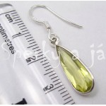 Stříbrné náušnice lemon citrín dlouhá kapka Náušnice