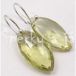 Stříbrné náušnice lemon citrín šiška  Náušnice