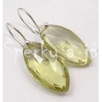 Stříbrné náušnice lemon citrín šiška  Náušnice