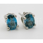 Stříbrné náušnice London topaz ovál Náušnice