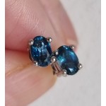 Stříbrné náušnice London topaz ovál Náušnice