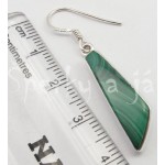 Stříbrné náušnice malachit kosodélník Náušnice