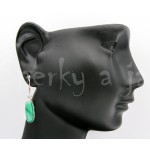 Stříbrné náušnice malachit ovál velký Náušnice