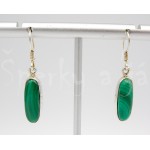 Stříbrné náušnice malachit ovál velký Náušnice
