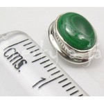 Stříbrné náušnice malachit ovál Náušnice