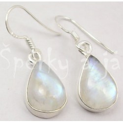 Stříbrné náušnice měsíční kámen kapka Náušnice