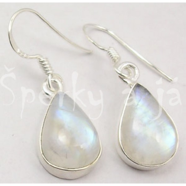 Stříbrné náušnice měsíční kámen kapka Náušnice