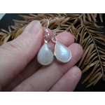 Stříbrné náušnice měsíční kámen kapka Náušnice