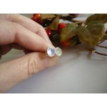 Stříbrné náušnice měsíční kámen kulaté Náušnice