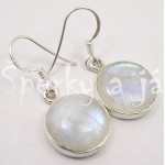 Stříbrné náušnice měsíční kámen kulaté velké Náušnice