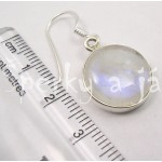 Stříbrné náušnice měsíční kámen kulaté velké Náušnice