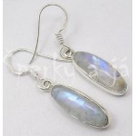 Stříbrné náušnice měsíční kámen ovál dlouhý Náušnice