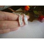 Stříbrné náušnice měsíční kámen ovál dlouhý Náušnice