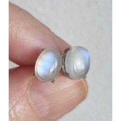 Stříbrné náušnice měsíční kámen ovál Náušnice