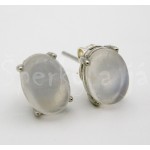 Stříbrné náušnice měsíční kámen ovál Náušnice