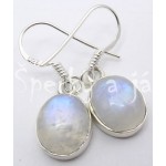 Stříbrné náušnice měsíční kámen ovál střední Náušnice